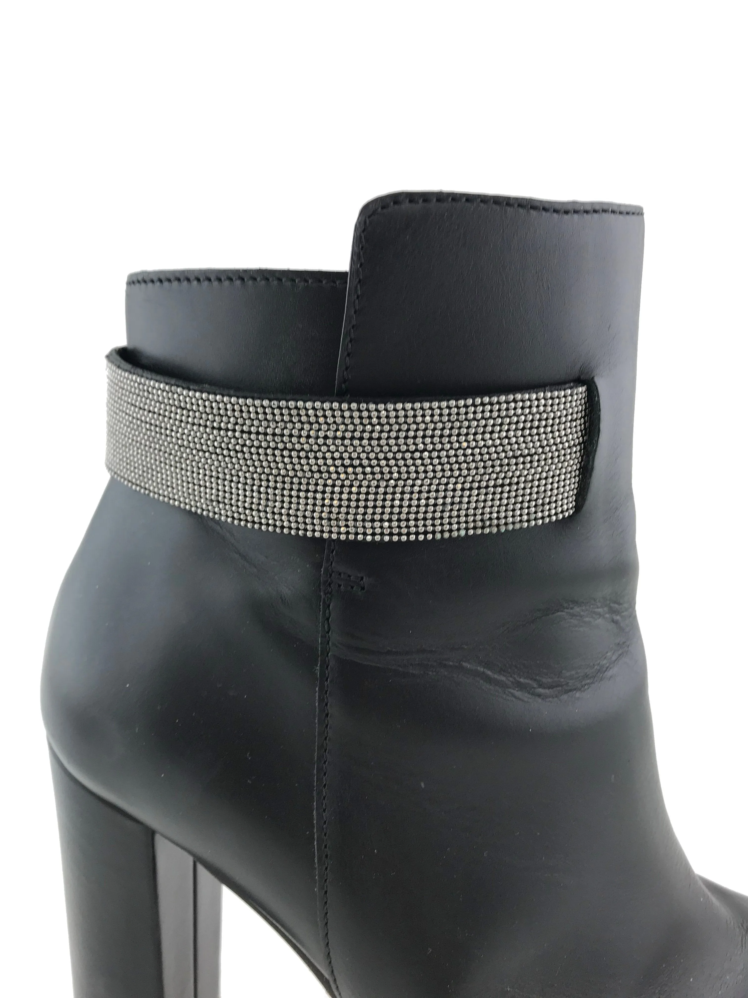 Brunello Cucinelli Calfskin Monili-Strap Ankle Boot Size 9