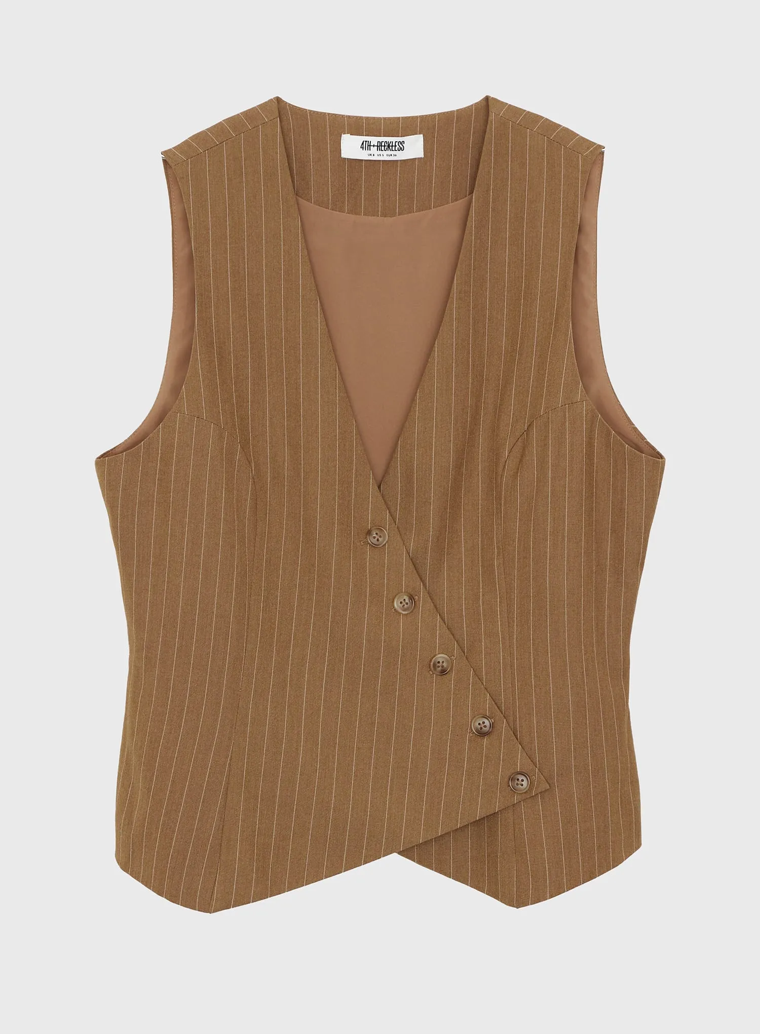 Caramel Tailored Asymmetric Waistcoat - Terra