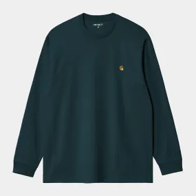 Carhartt L/S Chase T-shirt Duck Blue / Gold