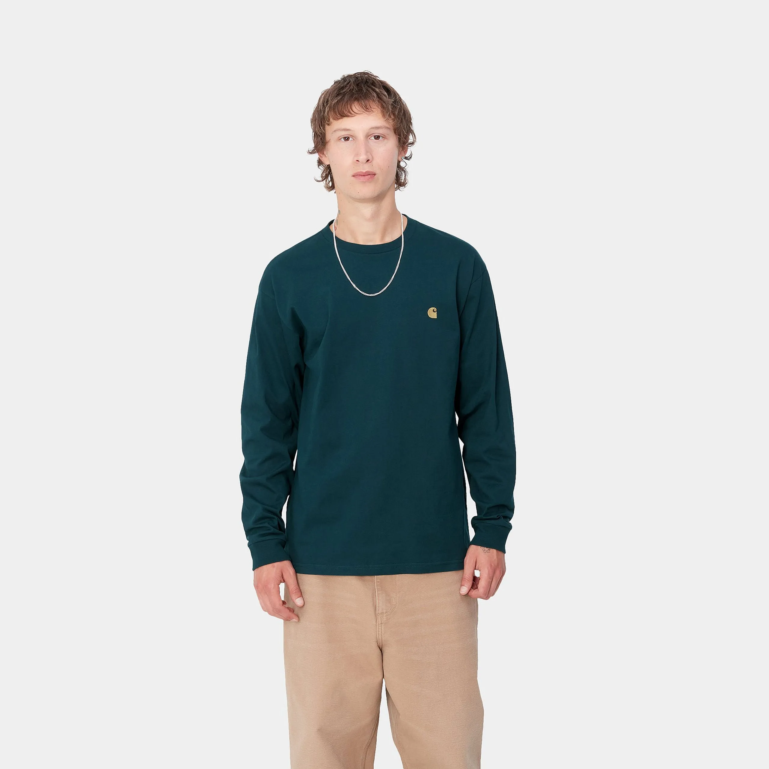 Carhartt L/S Chase T-shirt Duck Blue / Gold