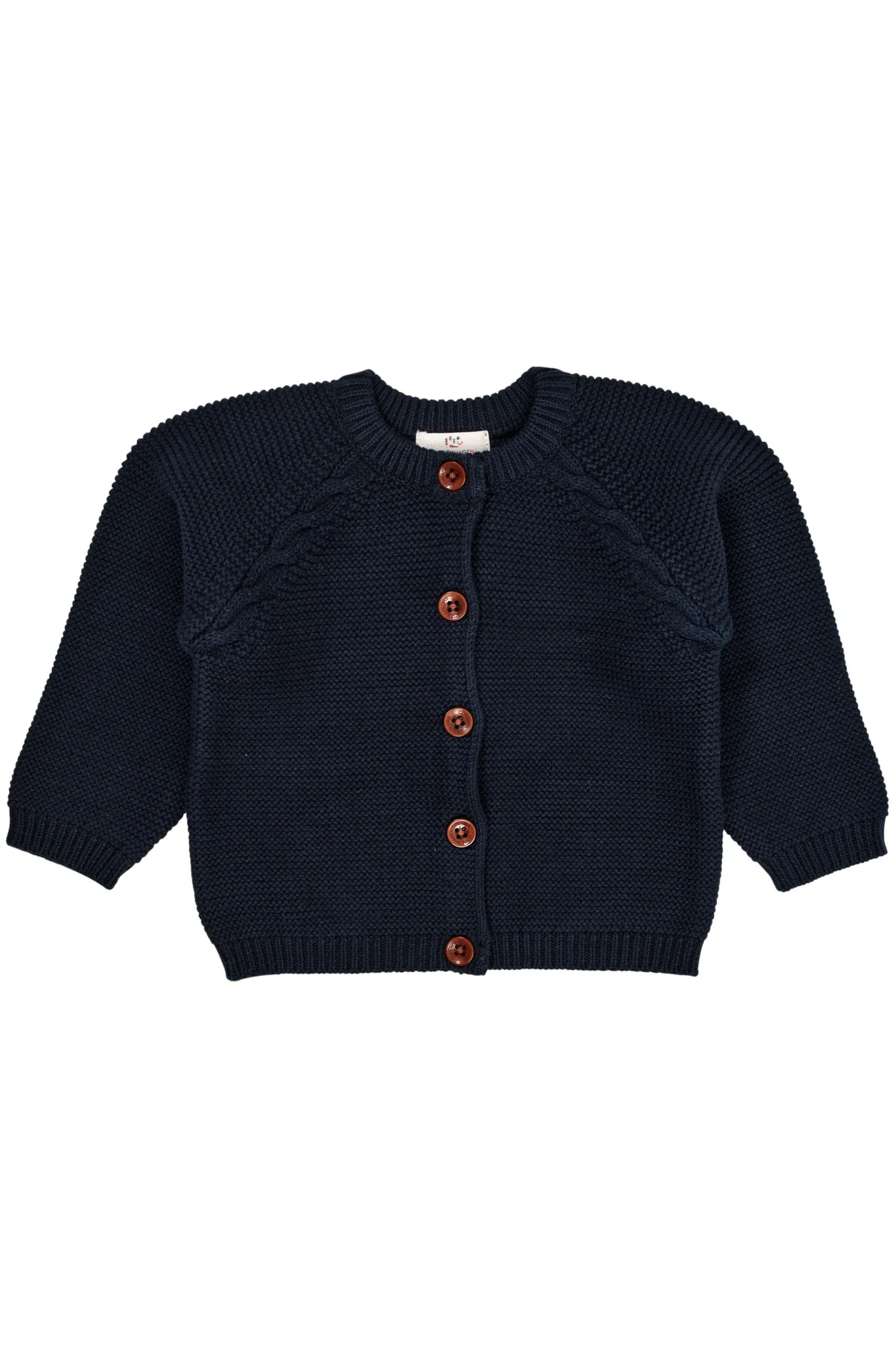 CLASSIC BABY COTTON CABLE CARDIGAN - NAVY