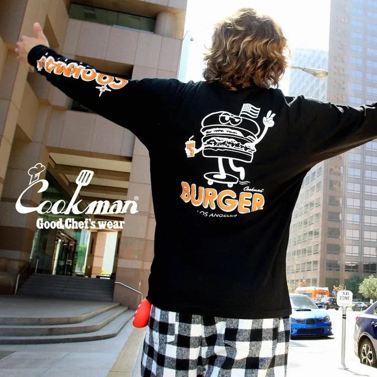 Cookman Long Sleeve Tees - Skating Burger : Black