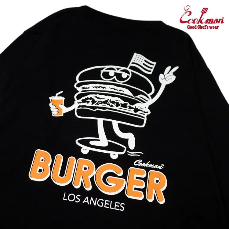 Cookman Long Sleeve Tees - Skating Burger : Black