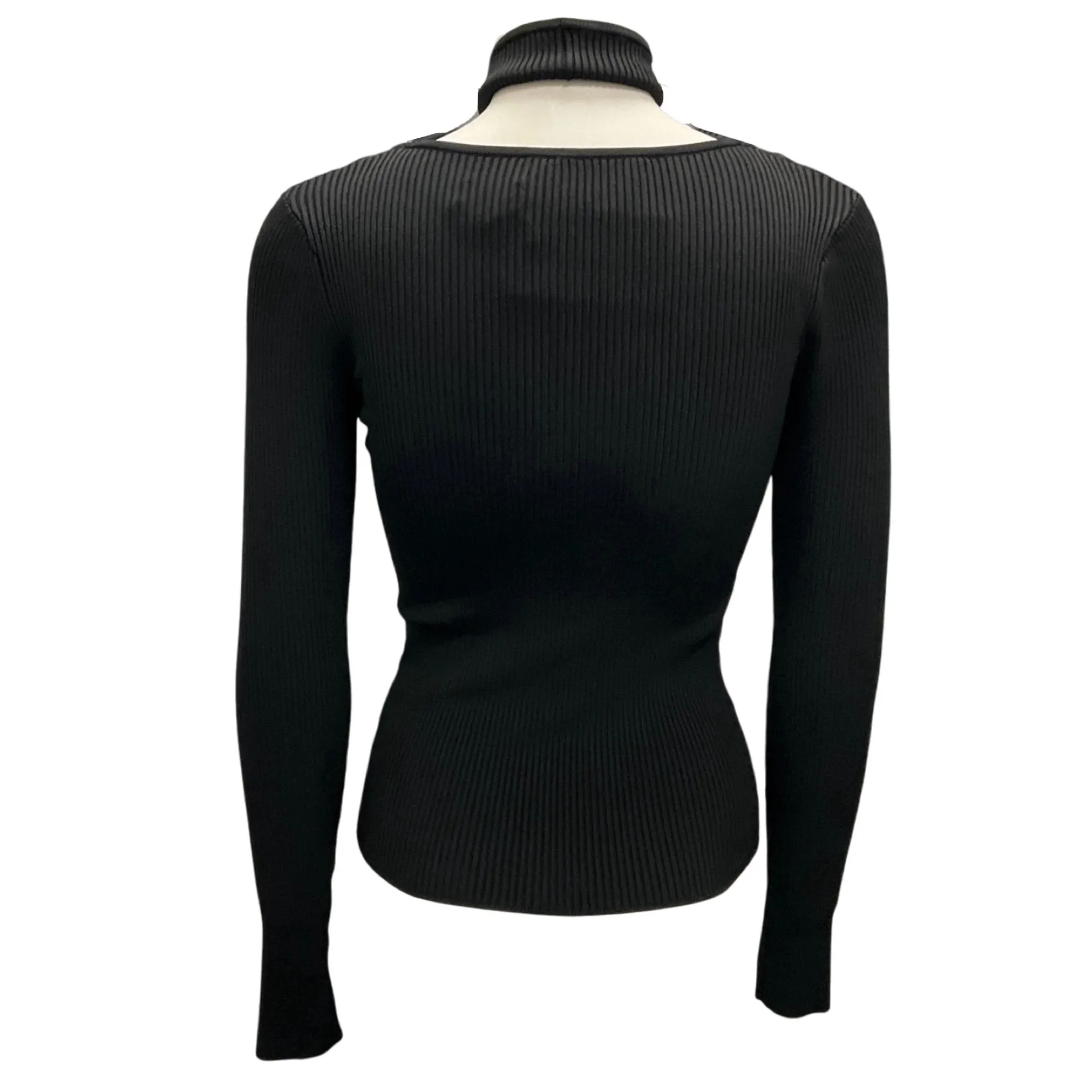 Coperni Black Cut-Out Detail Ribbed Knit Top