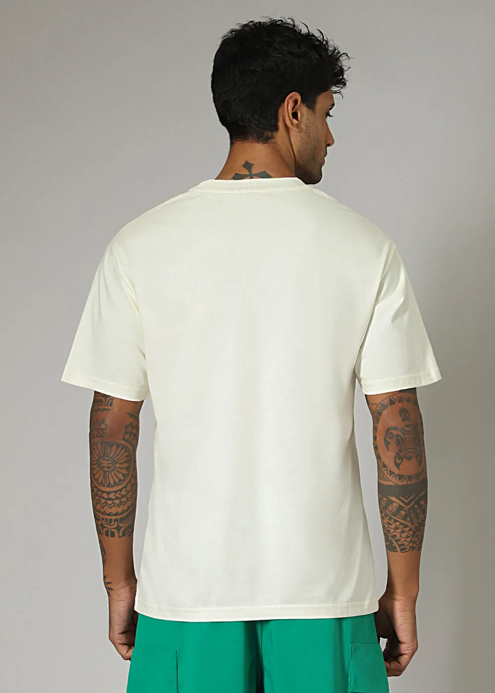 Cream Basic Oversized T-shirt