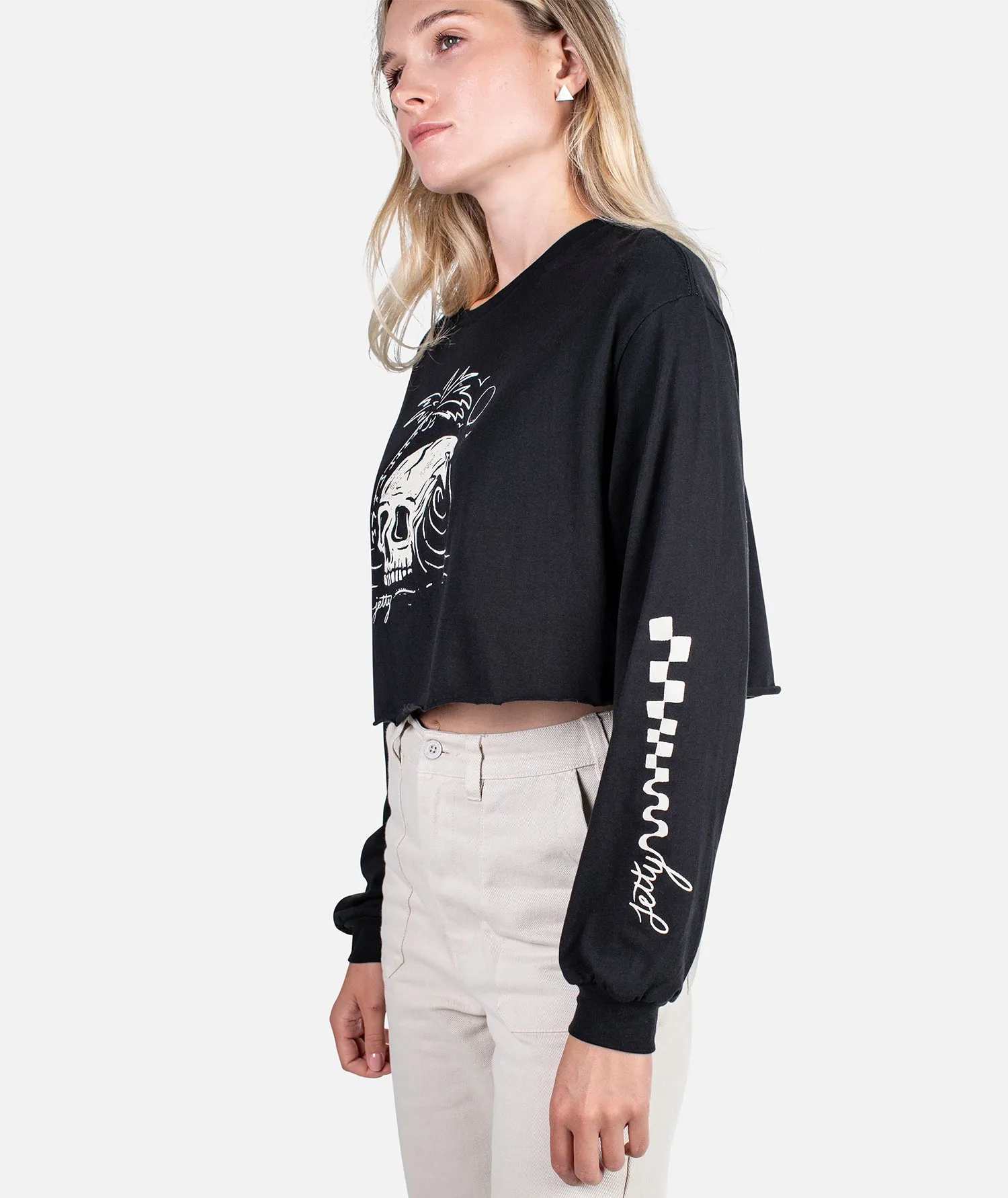 Crush Cropped Long Sleeve - Black