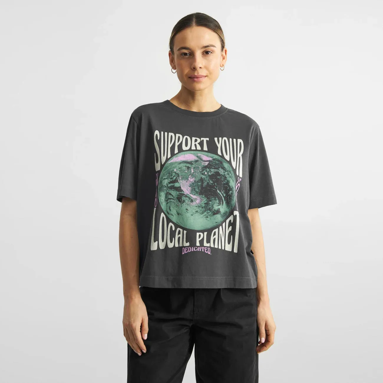 DEDICATED Vadstena t-shirt your planet charcoal women