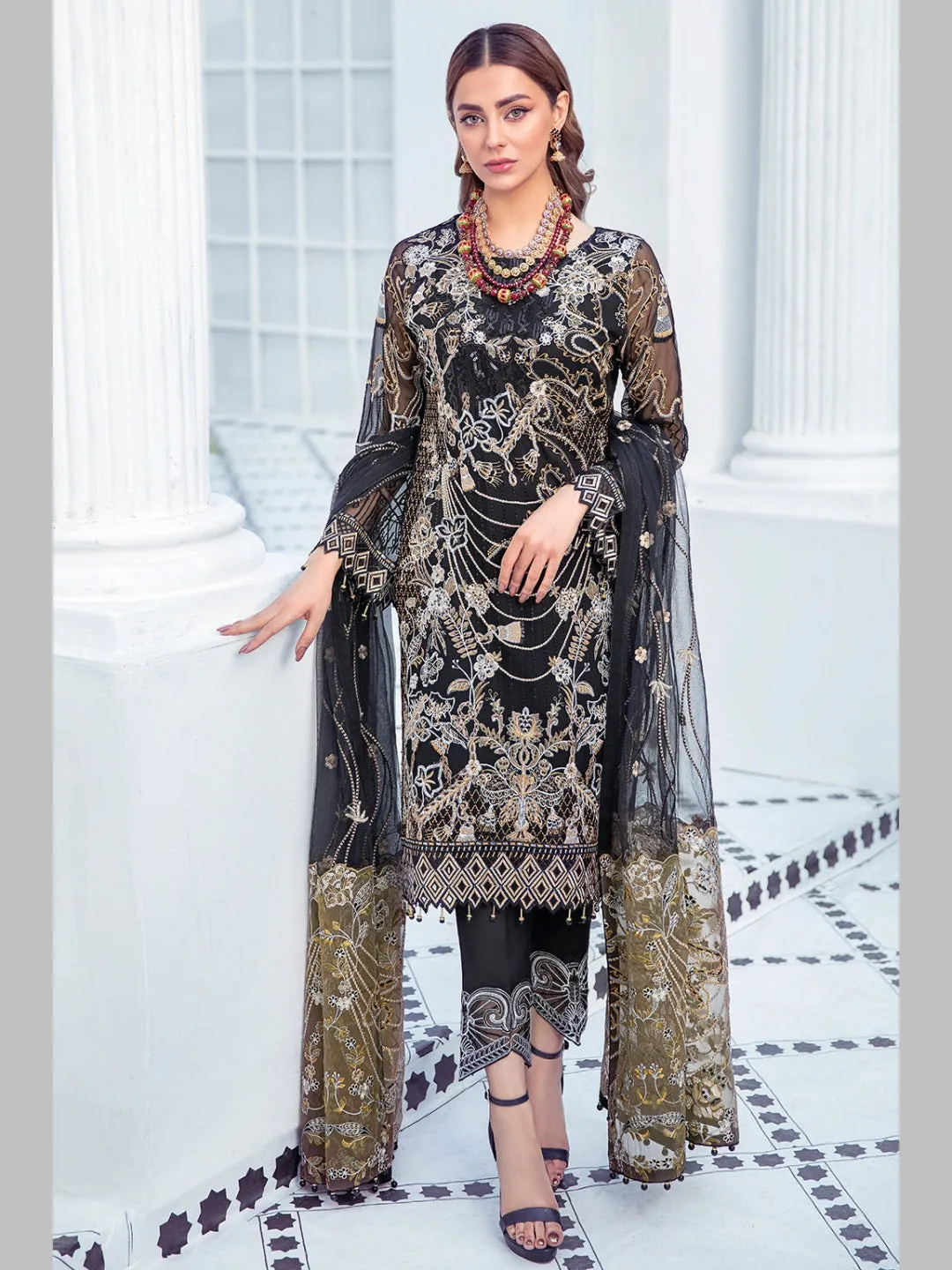 Designer Embroidered Chiffon