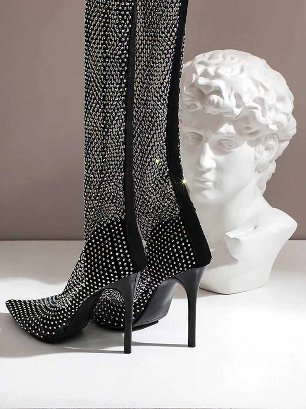 Diamante Detail Over The Knee Boot