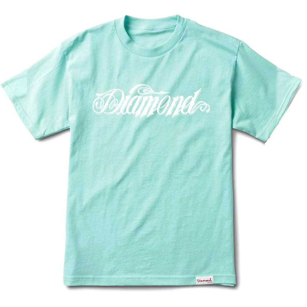 Diamond Supply Co Diamond Giant Script T-shirt Diamond Blue