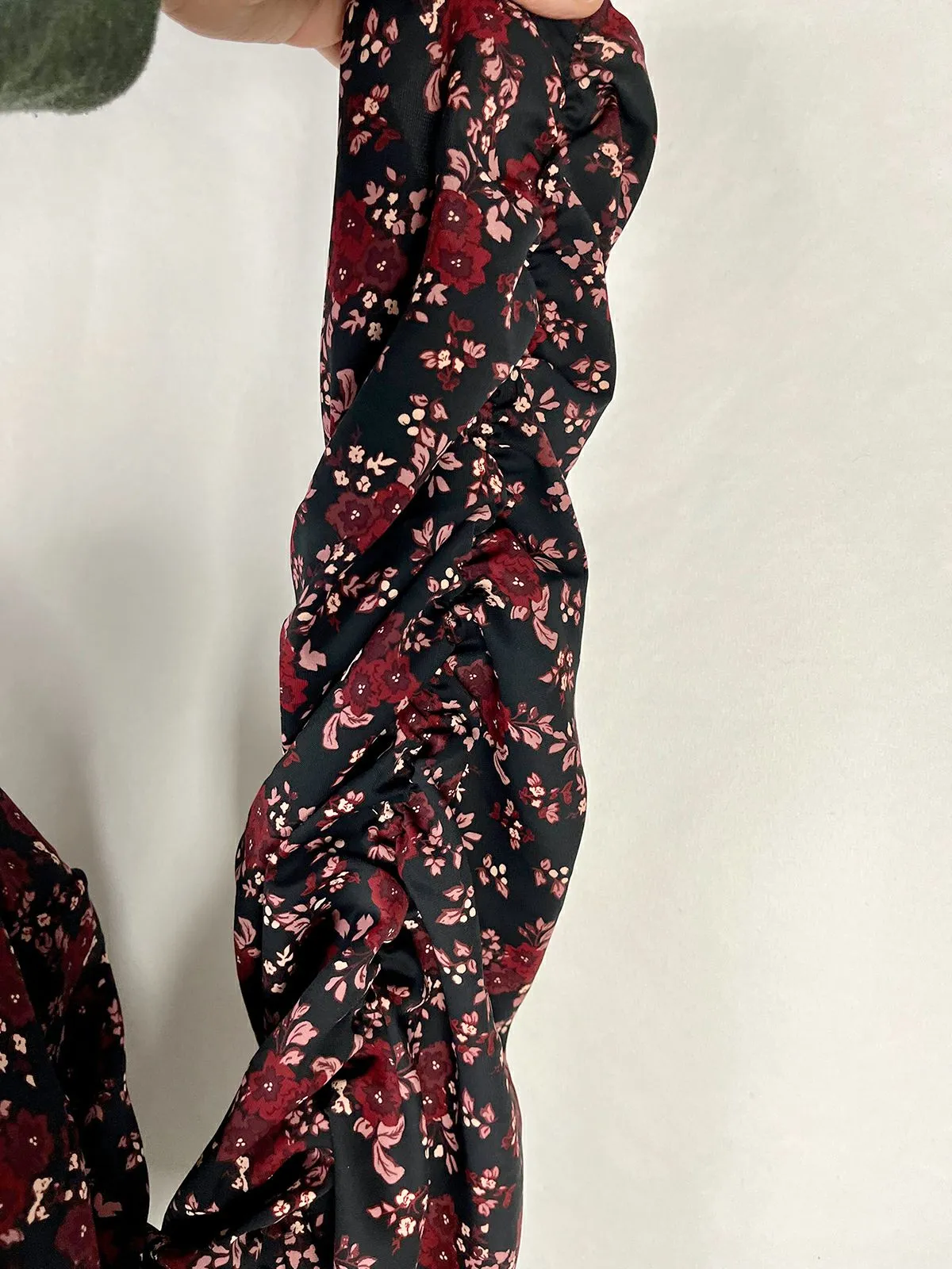 eloquii Size 28 Black & Burgundy Floral Shirt NWT