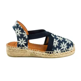 Embroidered Cotton Blend Wedge Espadrille for Kids - Edita-GR