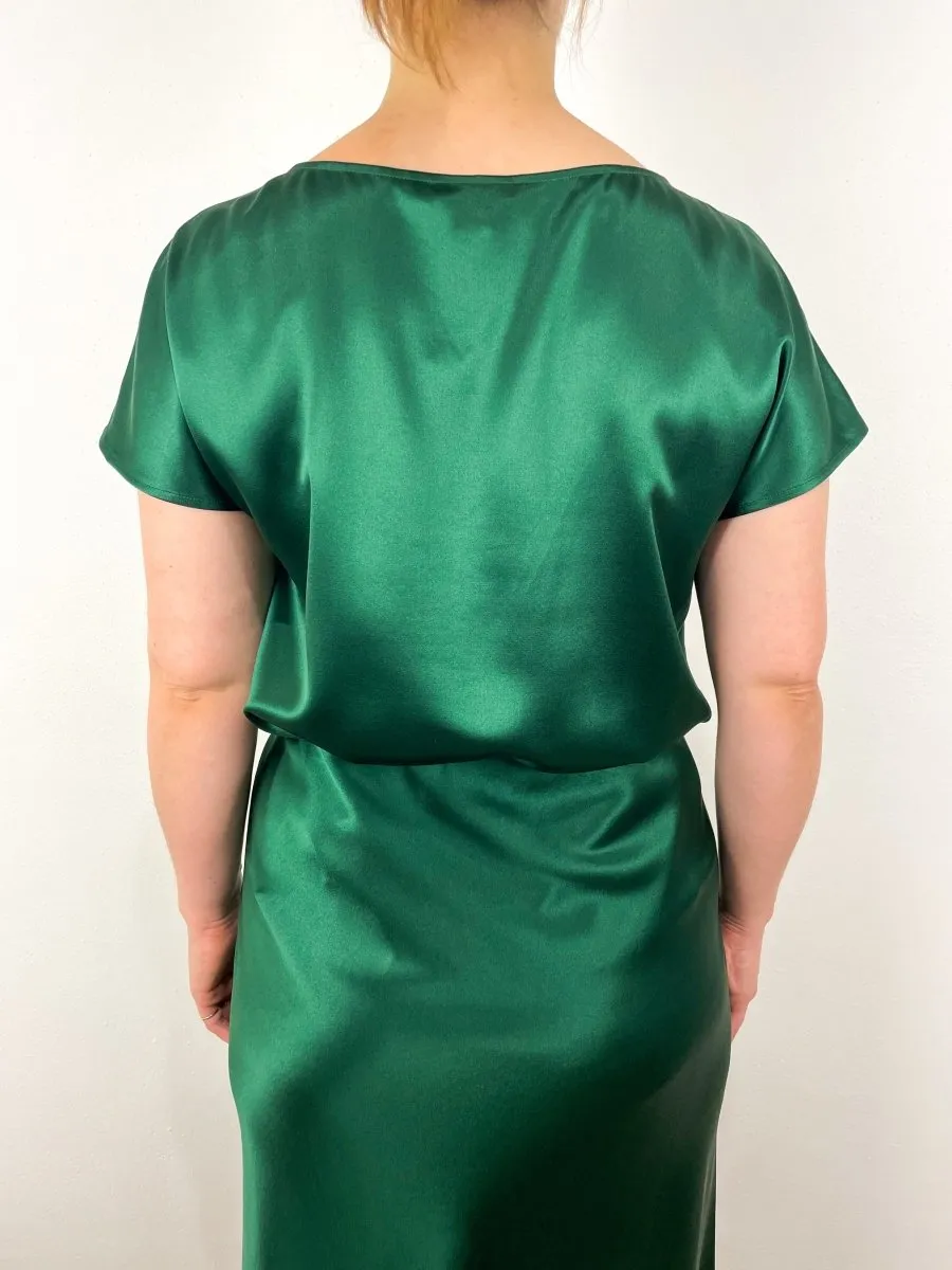 Emma Tee in Forest Silk Charmeuse