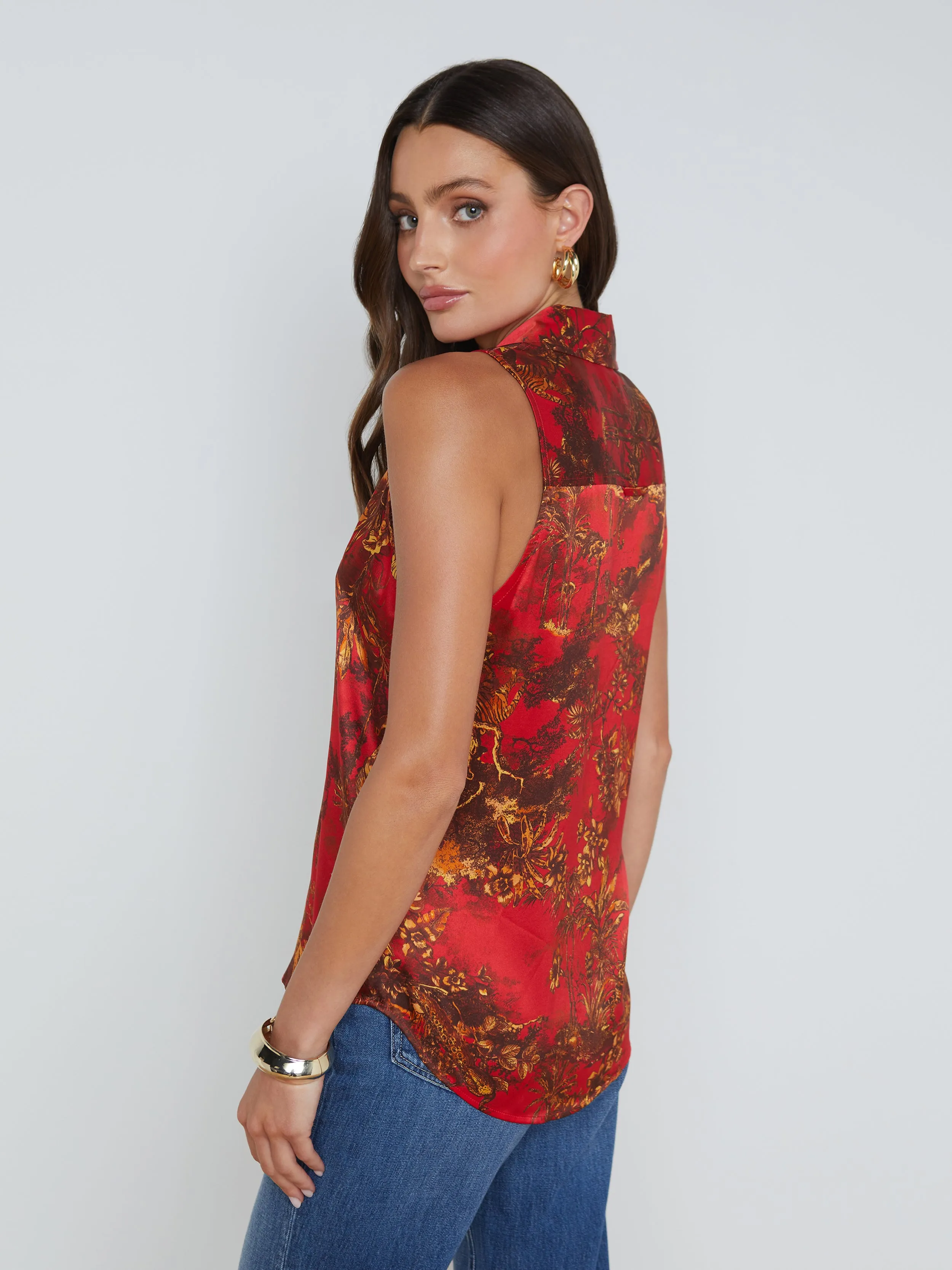 Emmy Sleeveless Silk Blouse