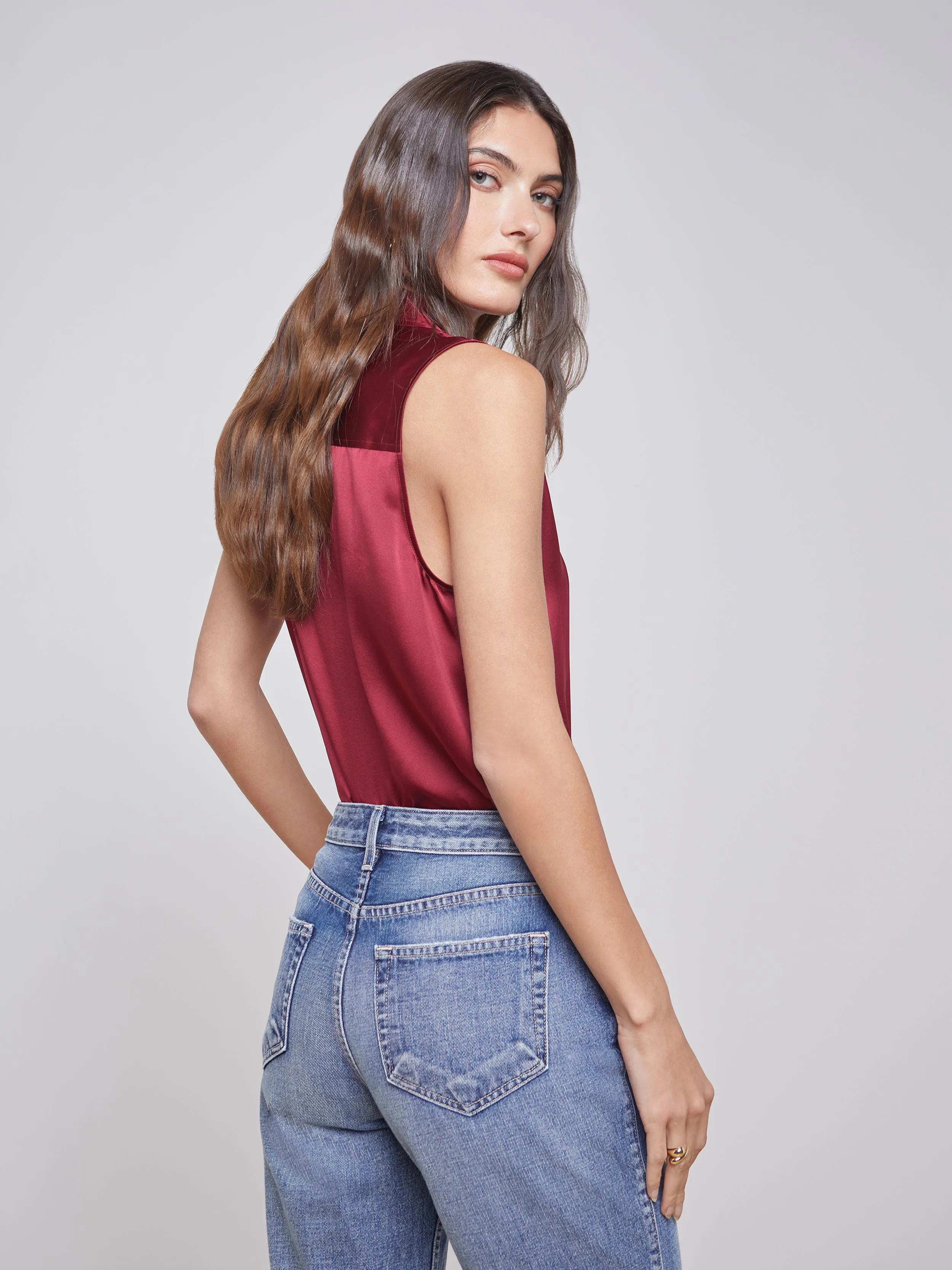 Emmy Sleeveless Silk Blouse