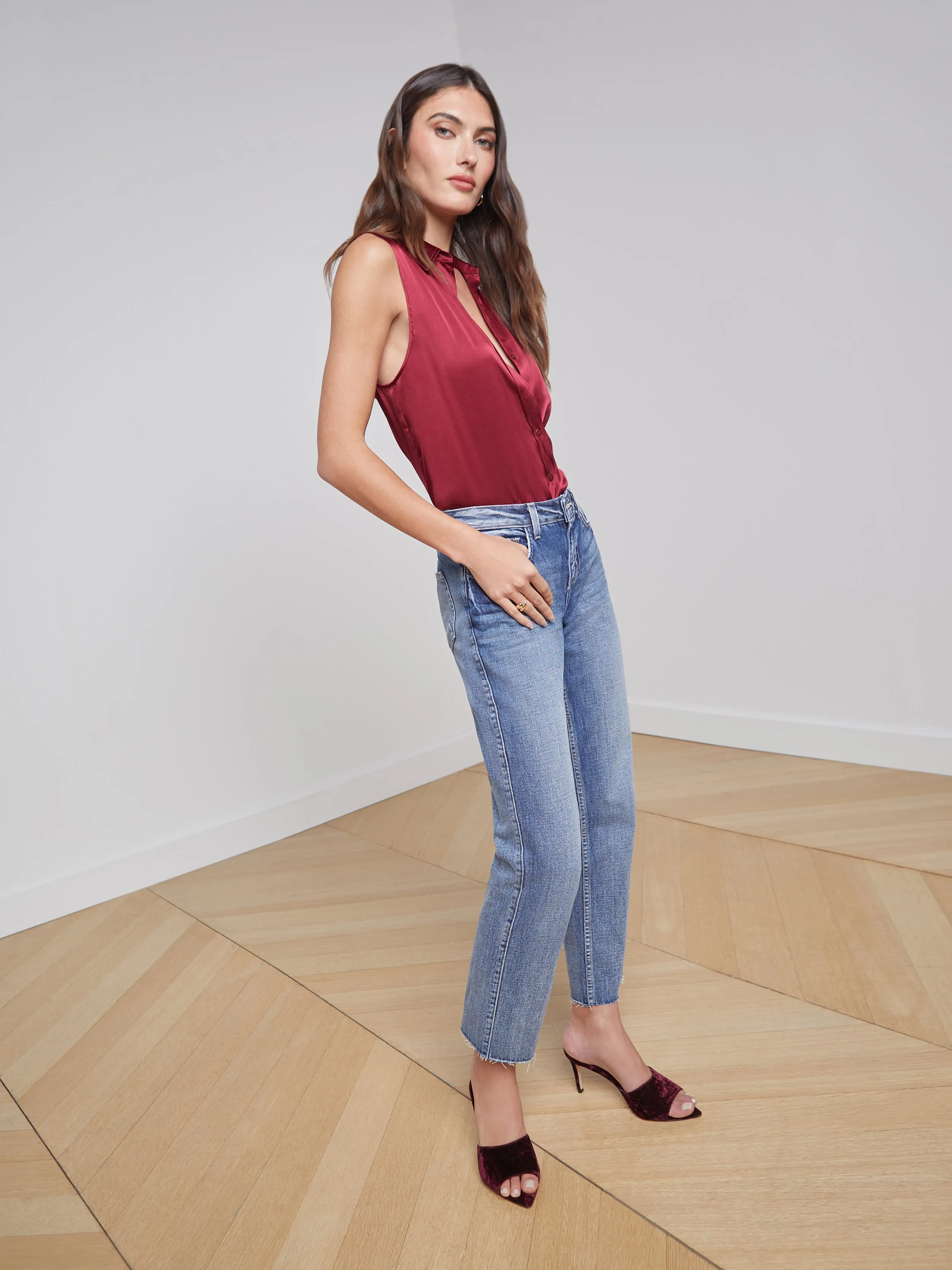 Emmy Sleeveless Silk Blouse