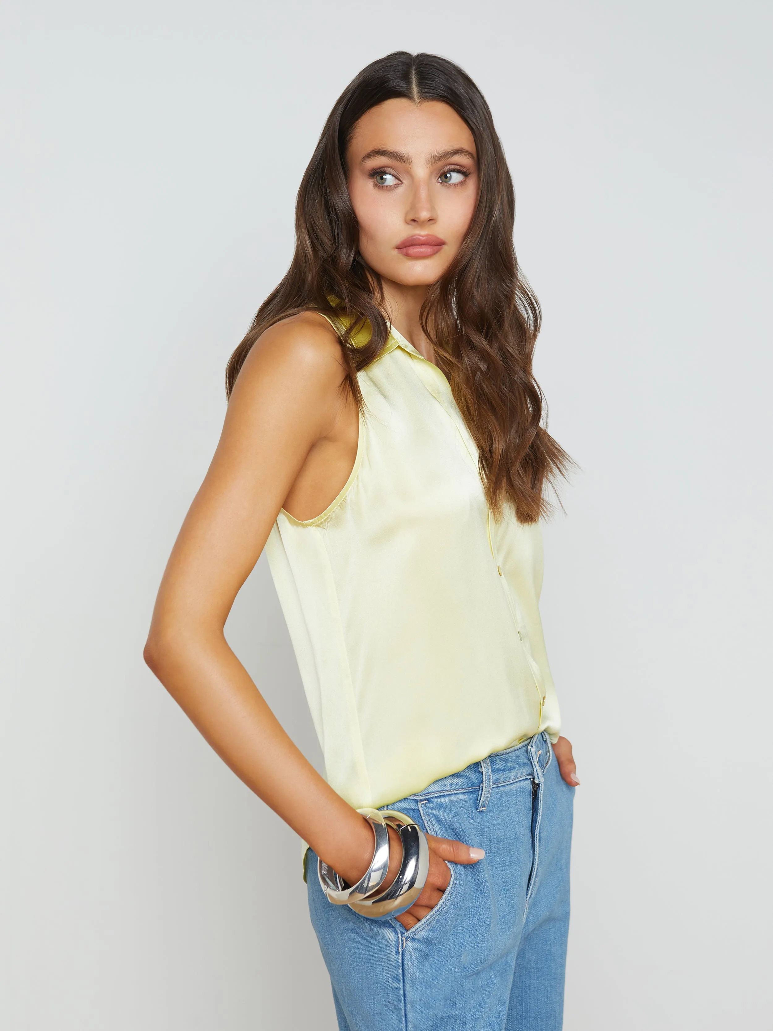 Emmy Sleeveless Silk Blouse