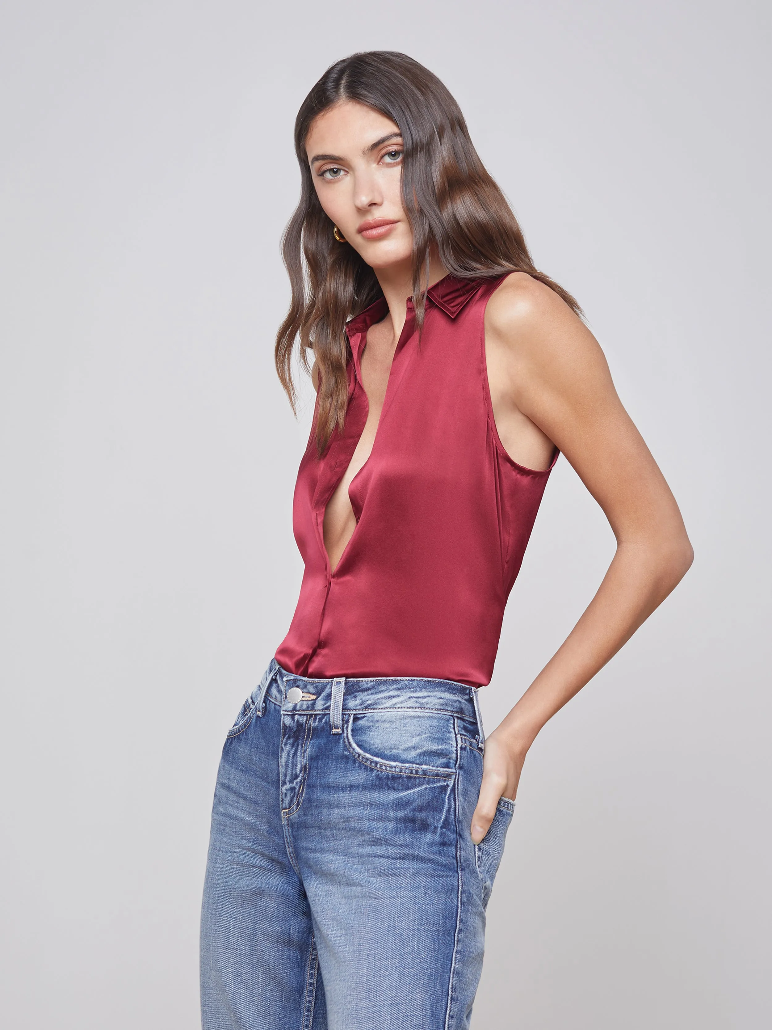 Emmy Sleeveless Silk Blouse