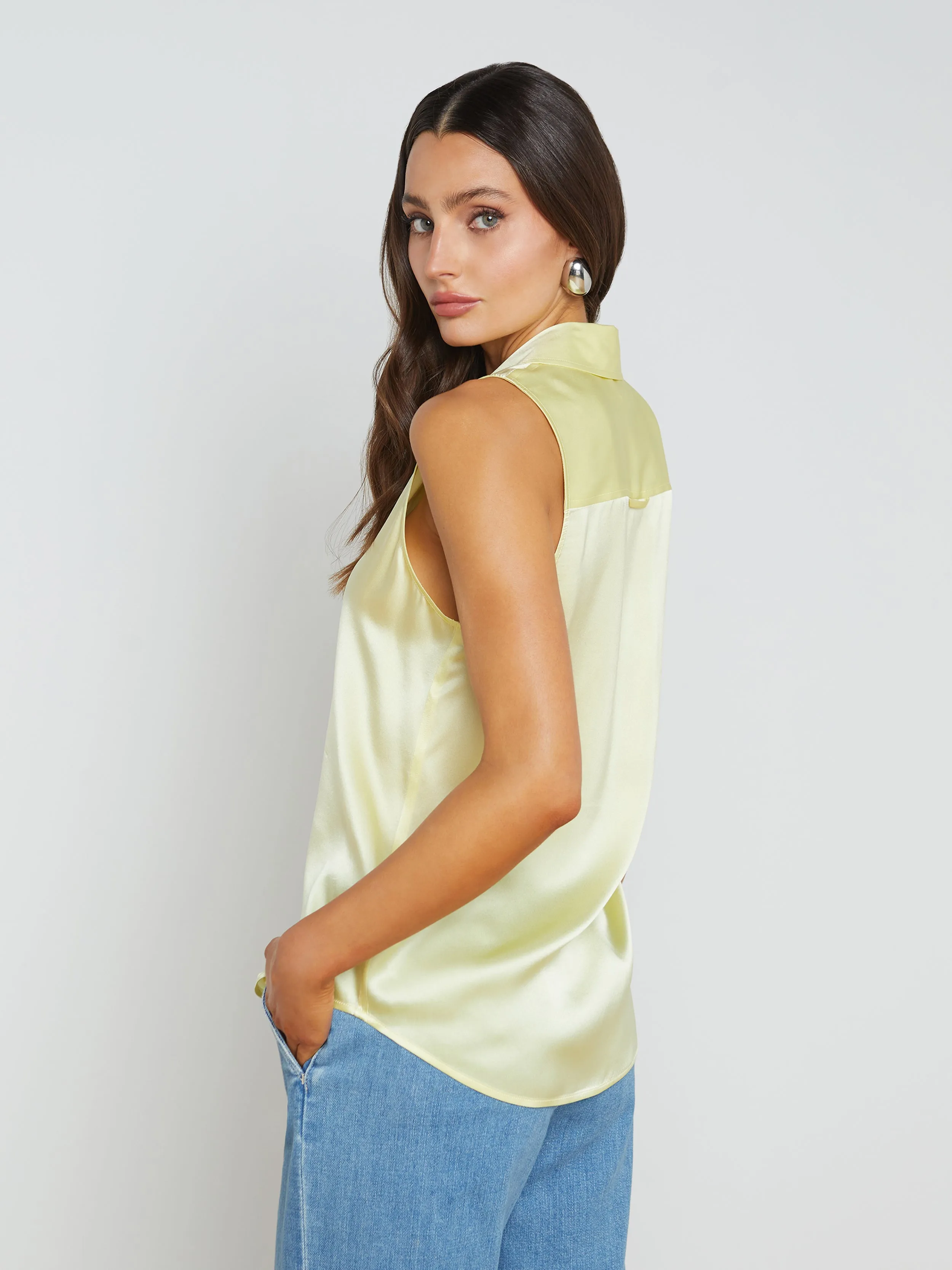 Emmy Sleeveless Silk Blouse