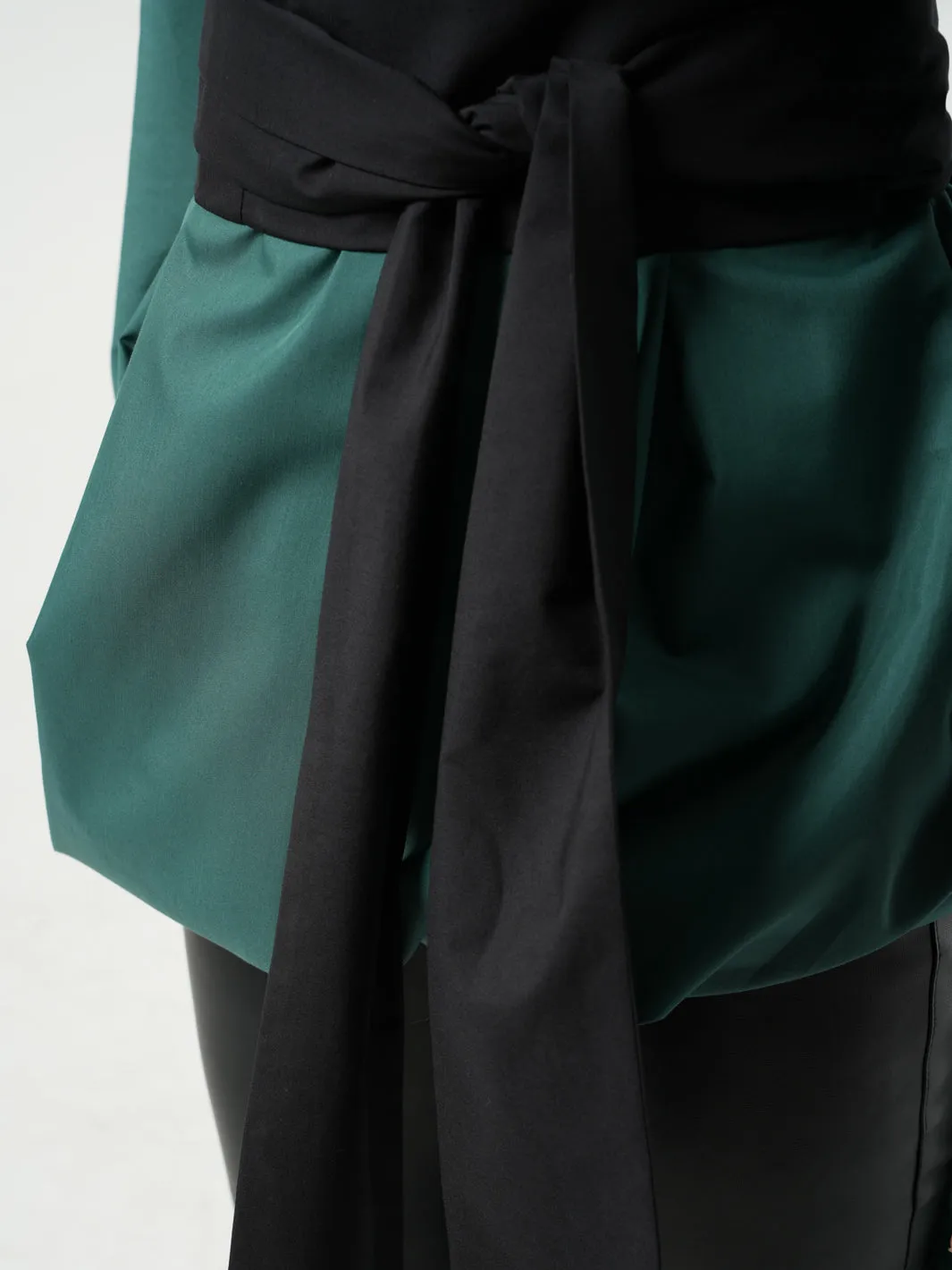 Extravagant Belted Long Shirt In Green