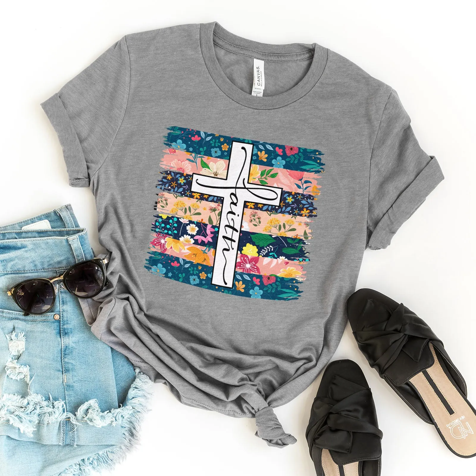 Faith Flower Stripes Tee