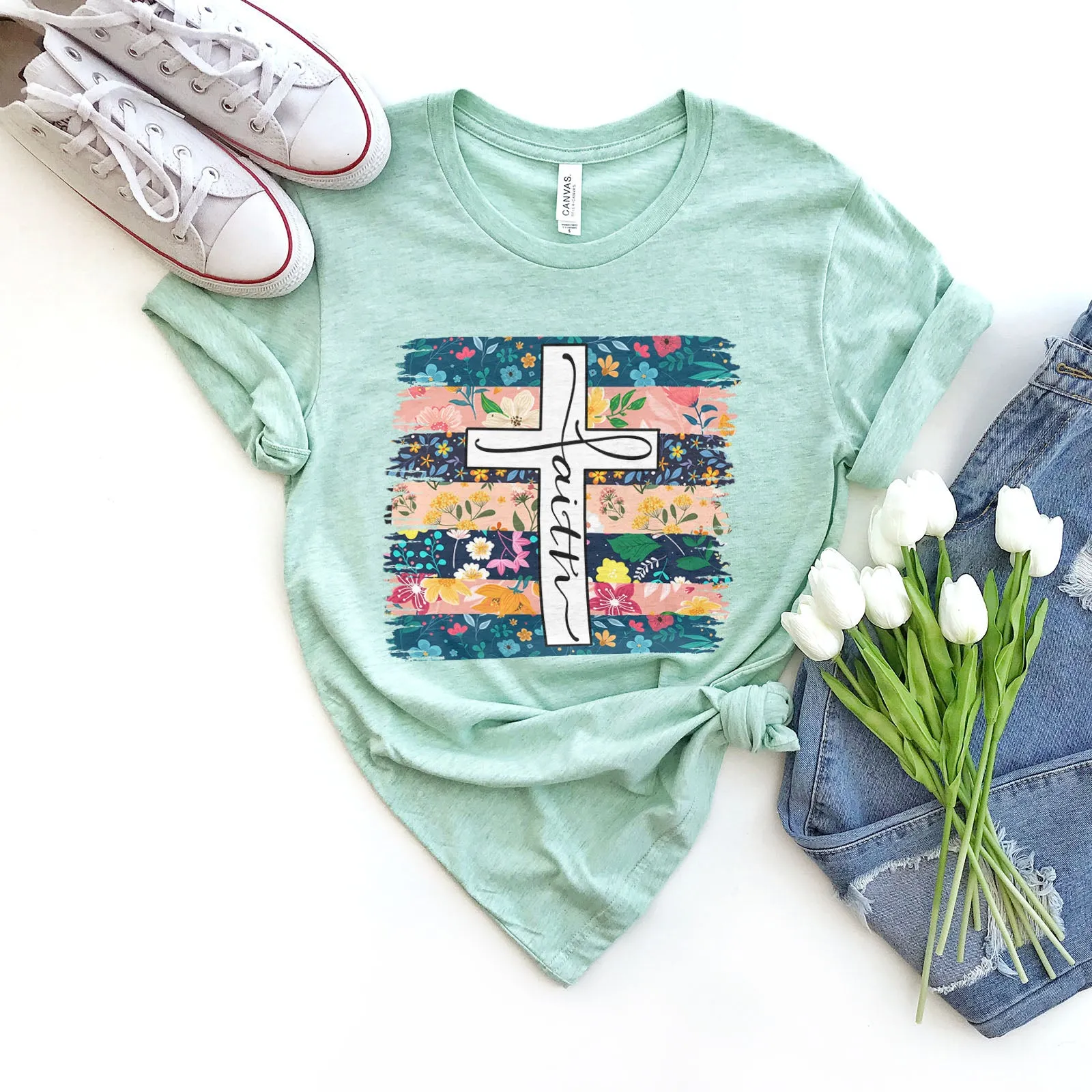 Faith Flower Stripes Tee