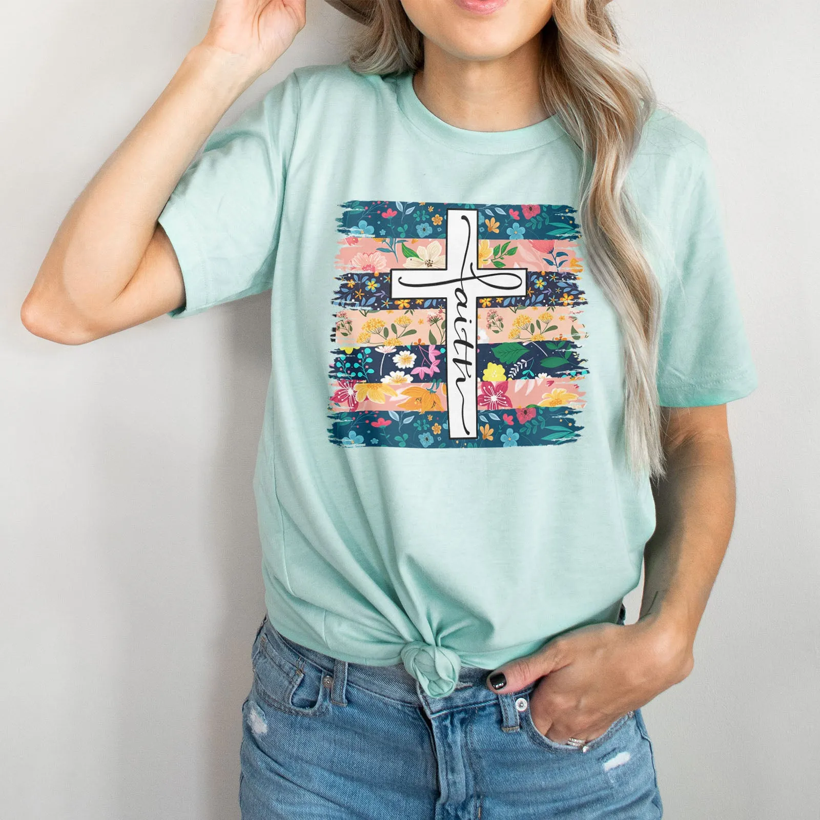 Faith Flower Stripes Tee