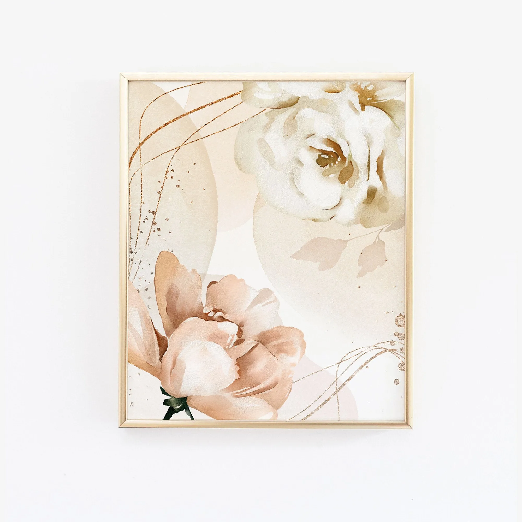 Floral Abstract Wall Art in blush and cream