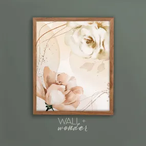 Floral Abstract Wall Art in blush and cream