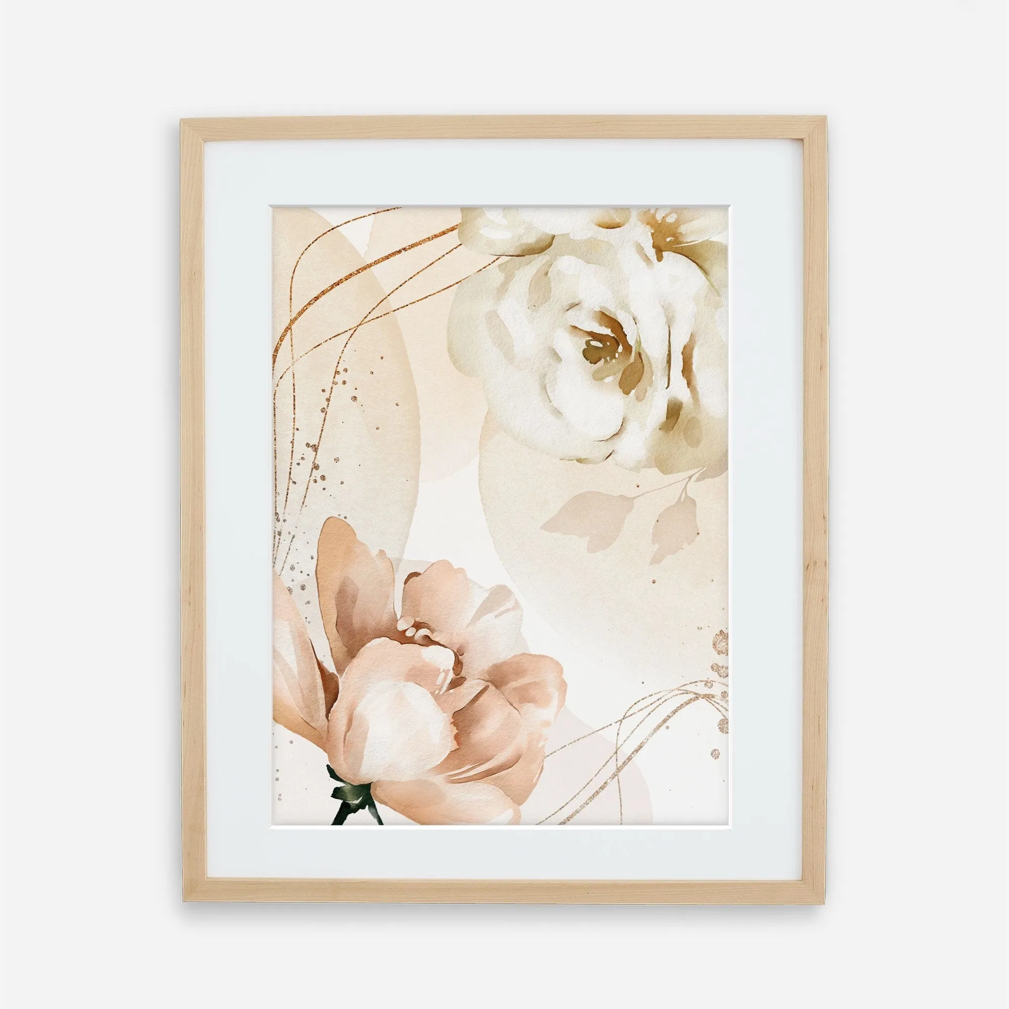 Floral Abstract Wall Art in blush and cream