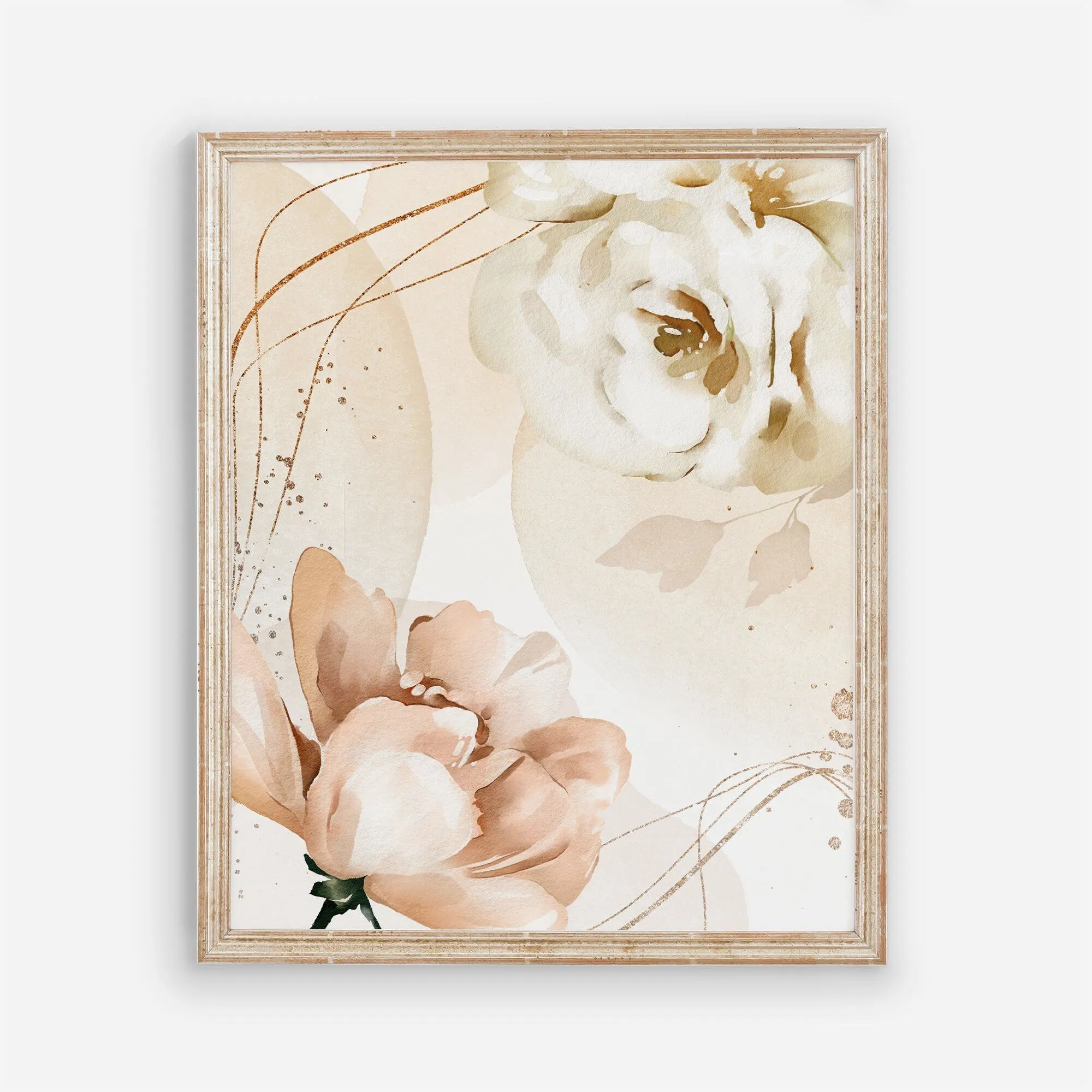 Floral Abstract Wall Art in blush and cream