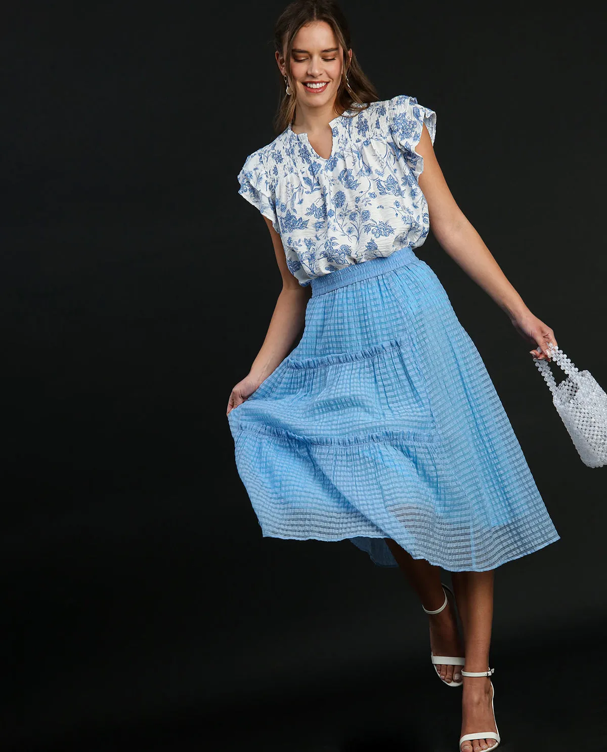 Floral Print Smocked Top