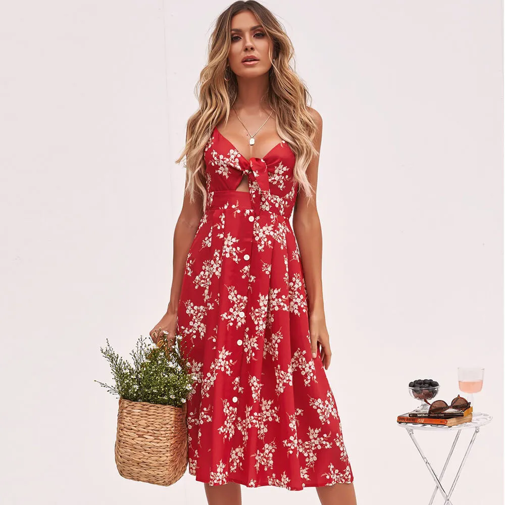 Floral Spaghetti Straps Dress