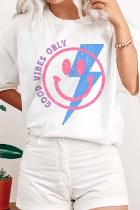 GOOD VIBES ONLY HAPPY FACE GRAPHIC TEE