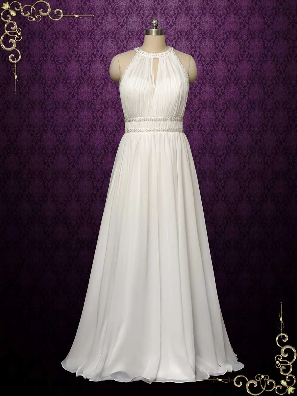 Grecian Chiffon Destination Wedding Dress MAE