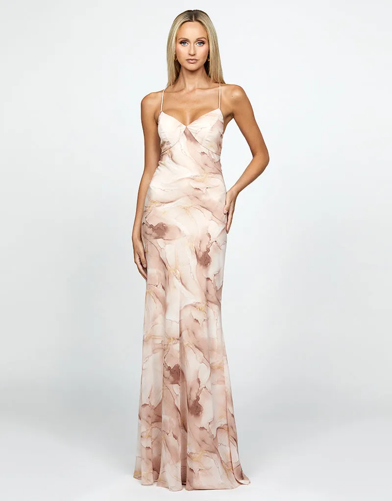 HARLEE PLUNGING CHIFFON GOWN BL69D17L