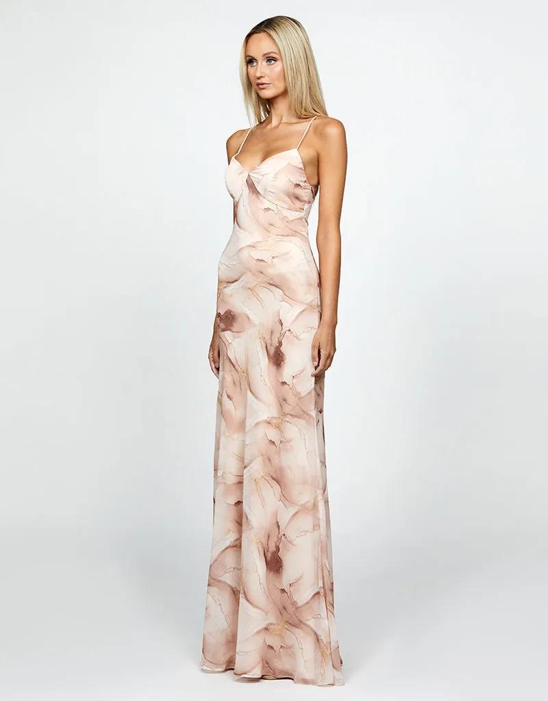 HARLEE PLUNGING CHIFFON GOWN BL69D17L