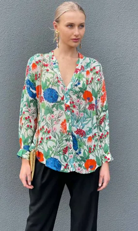 Hoss Galla Long Sleeve Blue Floral Shirt