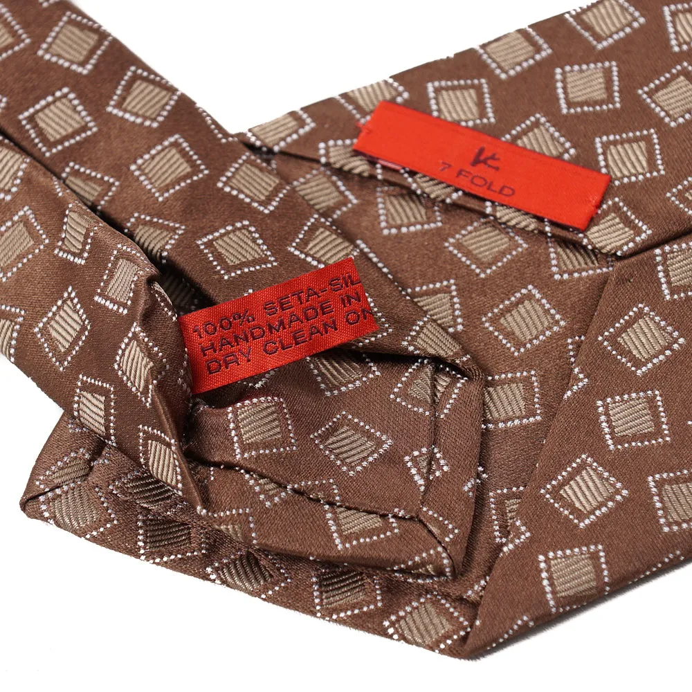 Isaia 7-Fold Foulard Design Silk Tie