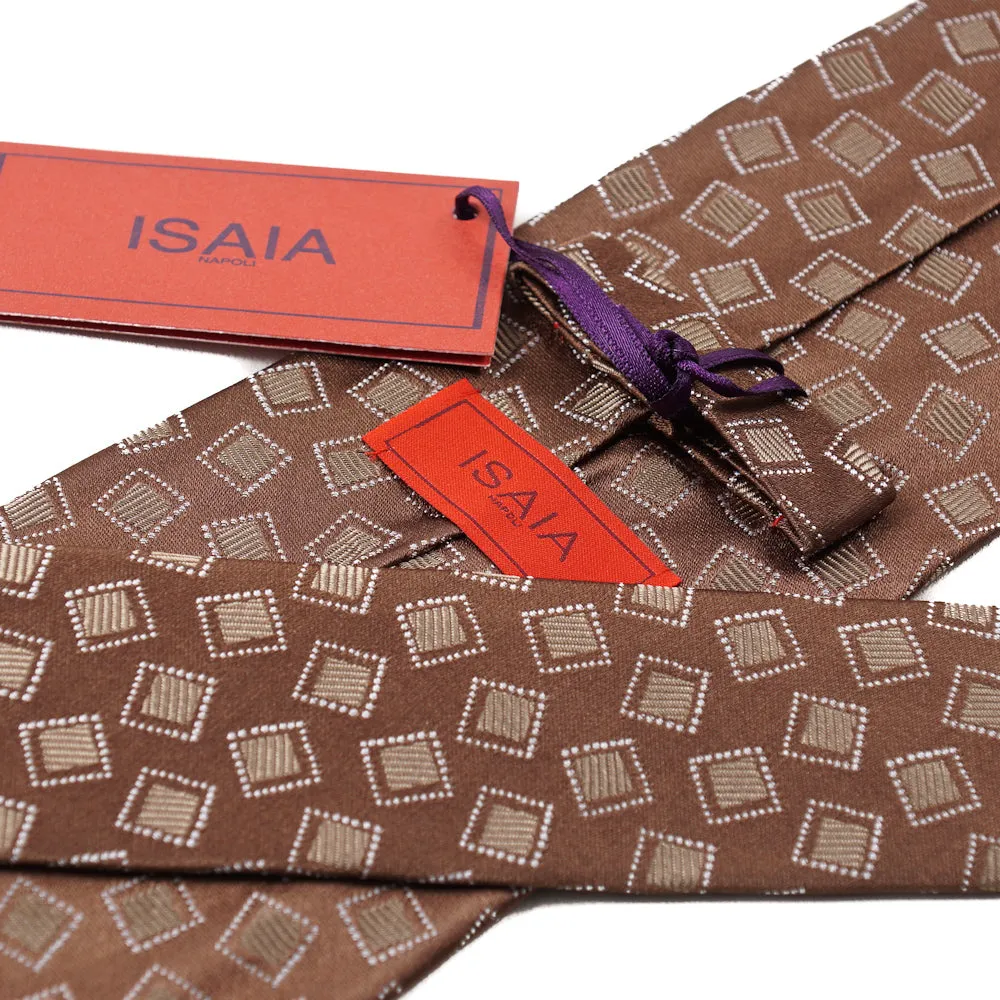 Isaia 7-Fold Foulard Design Silk Tie