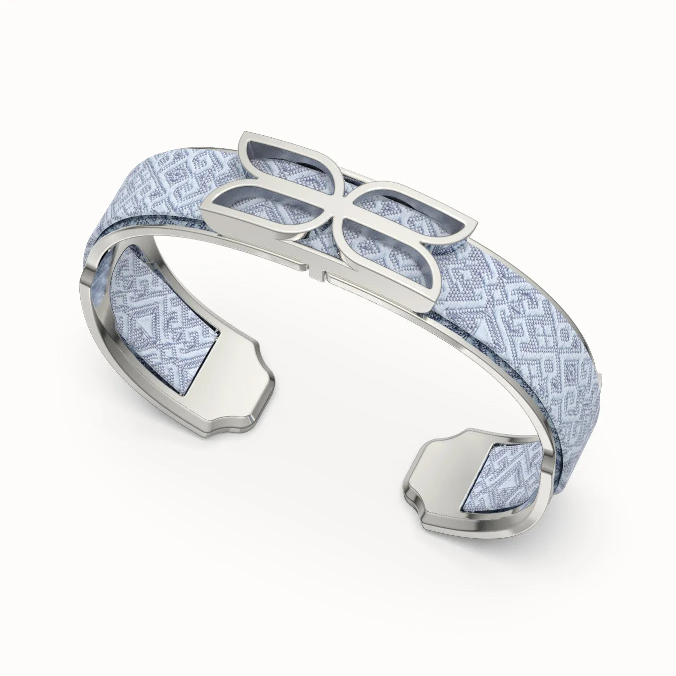 Kawung Silk Cuff - Pewter Grey