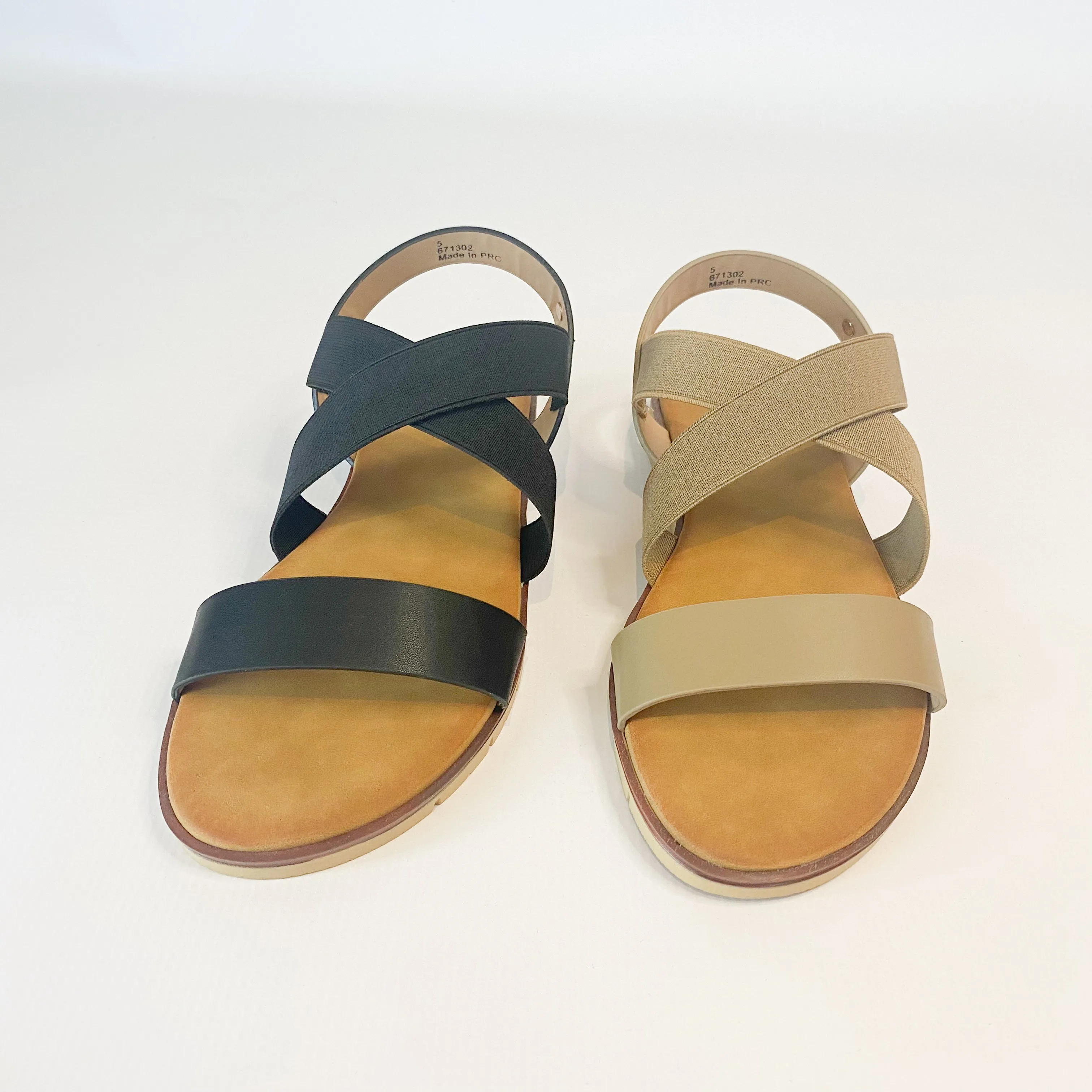 KG black elasticated sandal