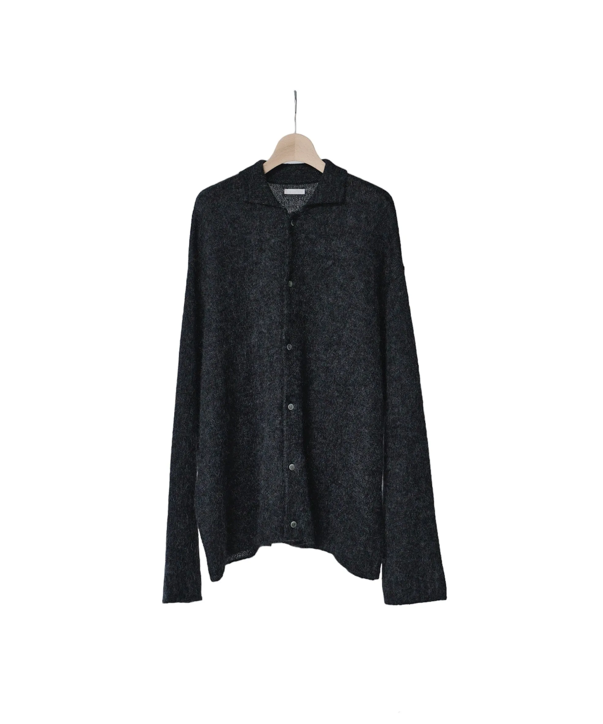 Kid Mohair Knit Shirt "GRAY"