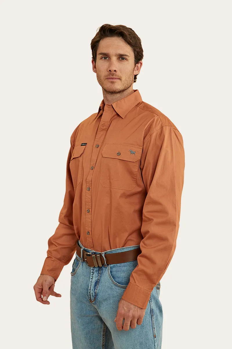 King River Mens Full Button Work Shirt - Copper