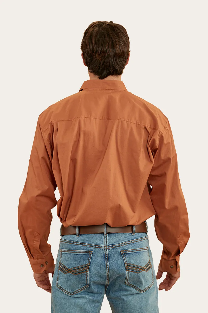 King River Mens Full Button Work Shirt - Copper