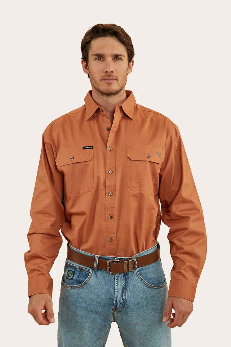 King River Mens Full Button Work Shirt - Copper