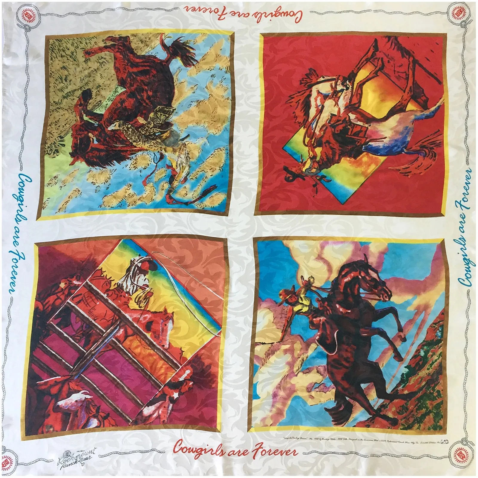 Limited-Edition Cowboys & Cowgirls Forever Silk Scarf by Buckeye Blake