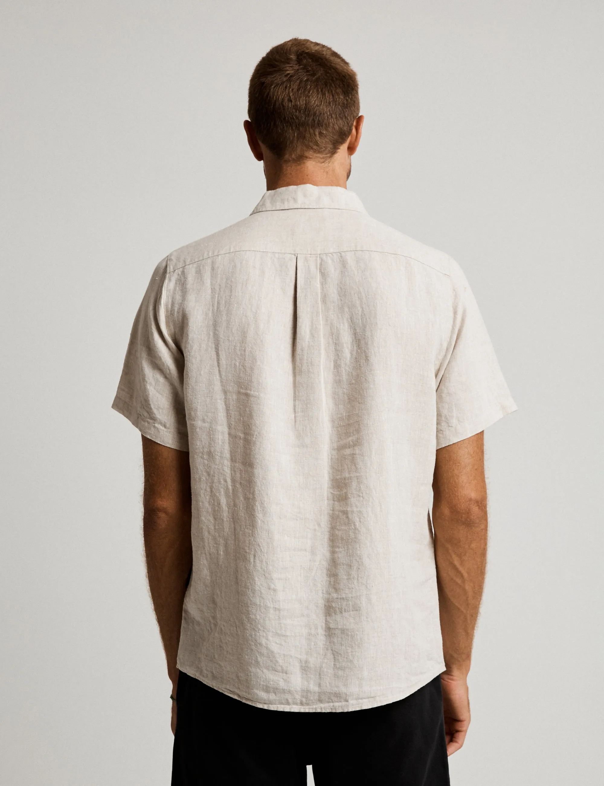 Linen Short Sleeve Shirt - Natural