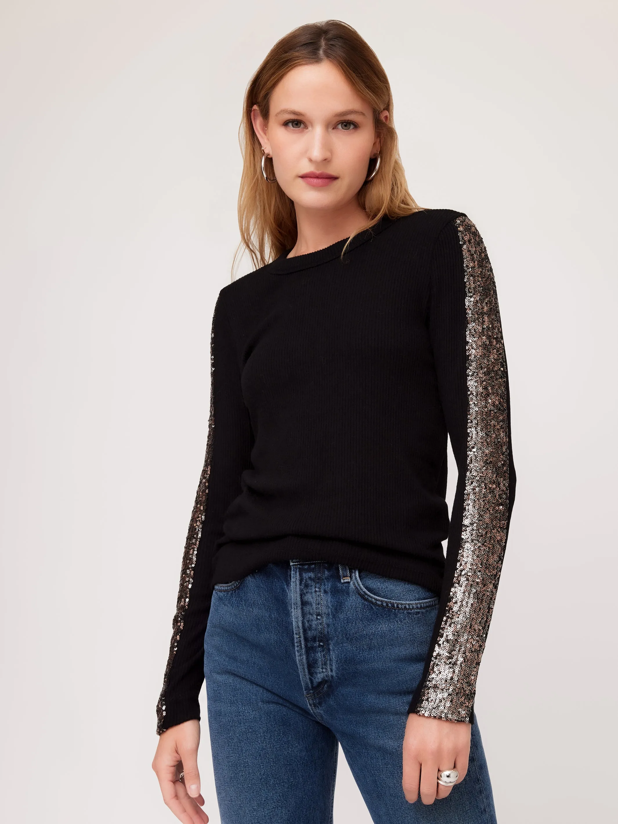 Long Sleeve Contrast Top