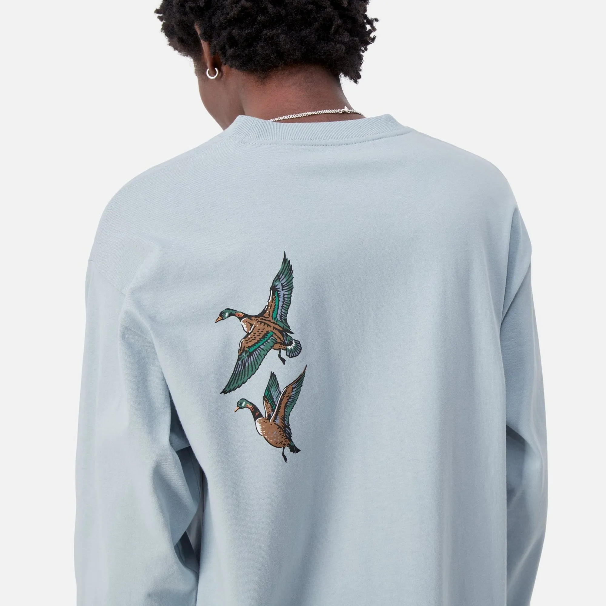 Long Sleeve Ducks T-Shirt | Misty Sky